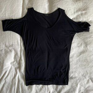Club Monaco Navy Blue Open Shoulder Top Size Small